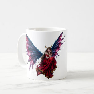 Caneca De Café Rainha das Fadas da Fantasia Sombria com Asas de B