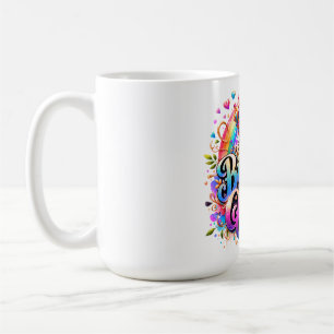 Caneca De Café Rainha de Aniversário Arco-Íris Floral