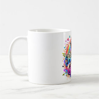 Caneca De Café Rainha de Aniversário Arco-Íris Floral