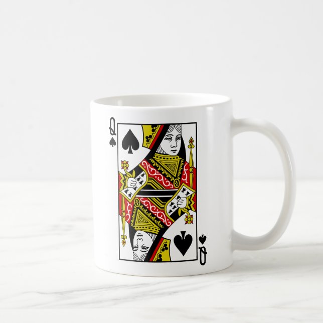 Caneca De Café Rainha de cartões de jogo das pás (Direita)