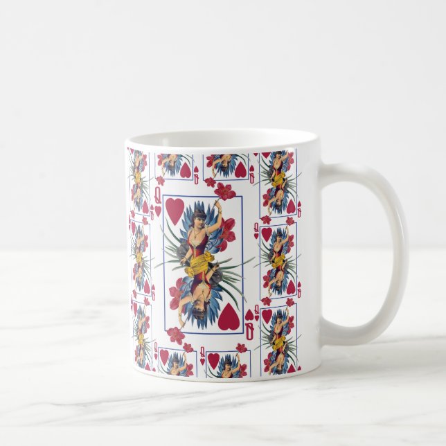 Caneca De Café Rainha de Copas e Flores (Direita)