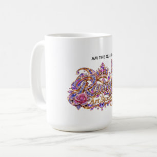 Caneca De Café Rainha de Cristal Elegância Floral Rosa