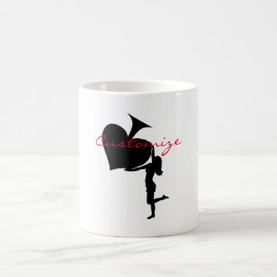 Caneca De Café Rainha de Espadas Segurando Áce Preto