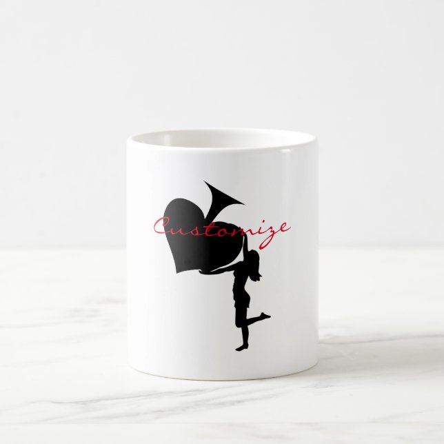 Caneca De Café Rainha de Espadas Segurando Áce Preto (Centro)