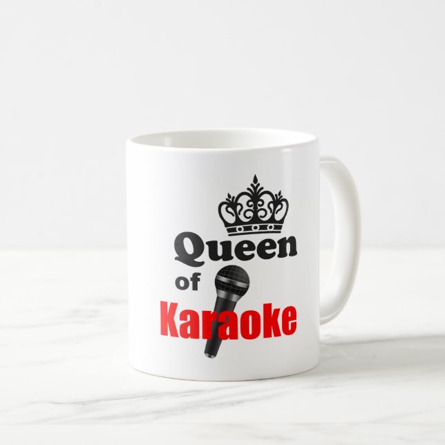 Caneca De Café Rainha de Karaoke (Frente Esquerda)