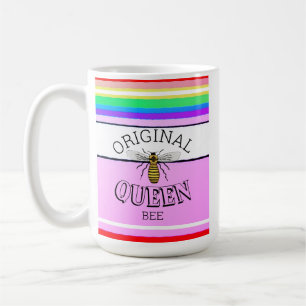Caneca De Café Rainha de Riscas de Abelhas Original