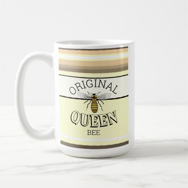 Caneca De Café Rainha de Riscas de Abelhas Original (Esquerda)