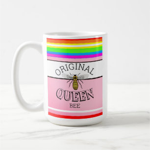 Caneca De Café Rainha de Riscas de Abelhas Original