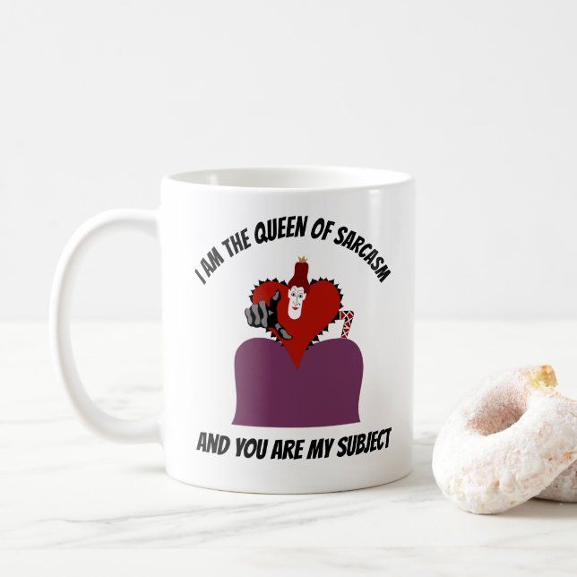 Caneca De Café Rainha de Sarcasmo (Com Donut)