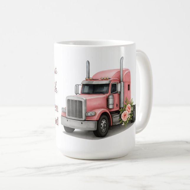 Caneca De Café Rainha do Caminhão de Aniversário (Frente Esquerda)