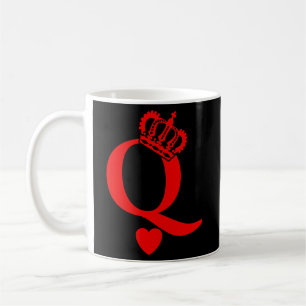 Caneca De Café Rainha Do Coração Rei Do Coração Jogando Cartões D