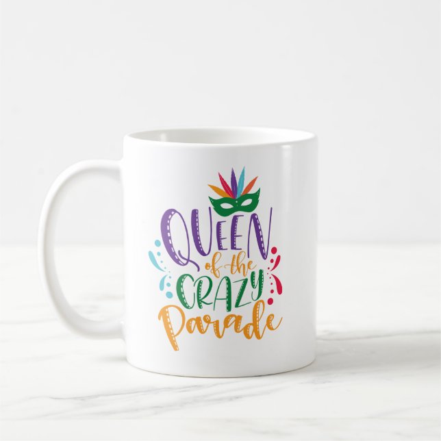 Caneca De Café Rainha do Crazy Parade Mardi Gras Mug (Esquerda)