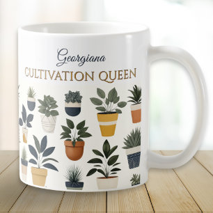 Caneca De Café Rainha do Cultivo Plantas Jardinagem
