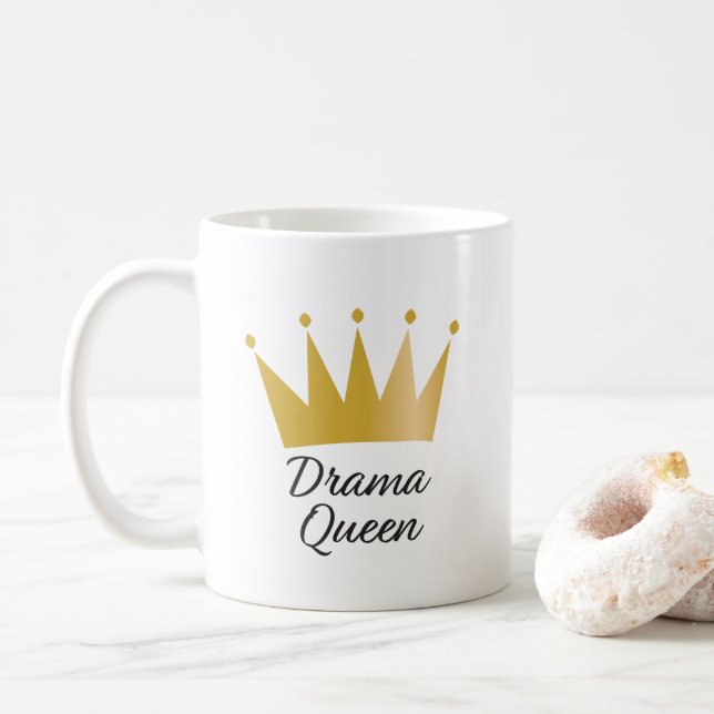 Caneca De Café Rainha do drama (Com Donut)