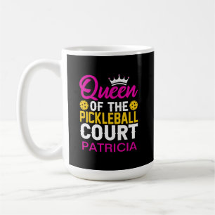 Caneca De Café Rainha do Monograma da Corte de Pickleball