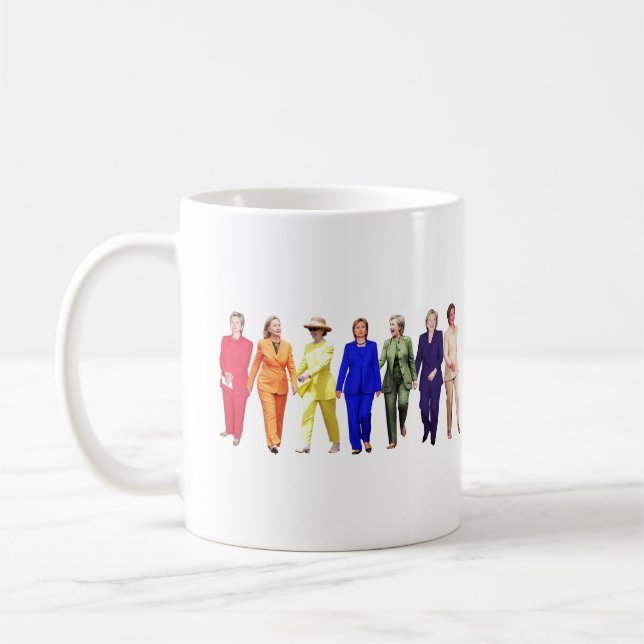 Caneca De Café Rainha do Pantsuit de Hillary Clinton (Esquerda)