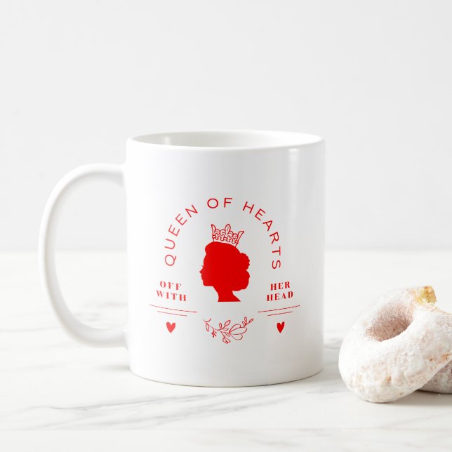 Caneca De Café Rainha dos Corações (Com Donut)