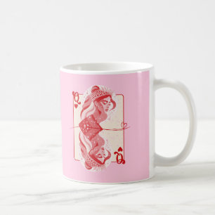 Caneca De Café Rainha dos Corações Arte Vermelha