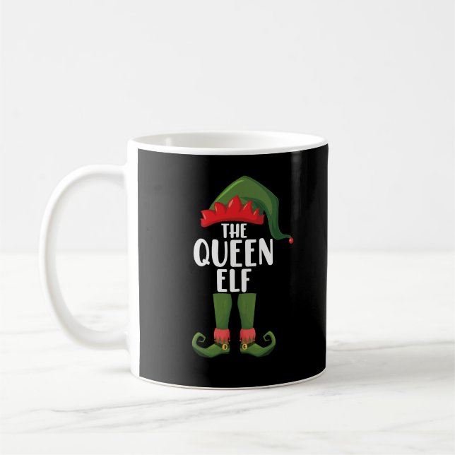 Caneca De Café Rainha Elf Matching Family Christmas Women (Esquerda)