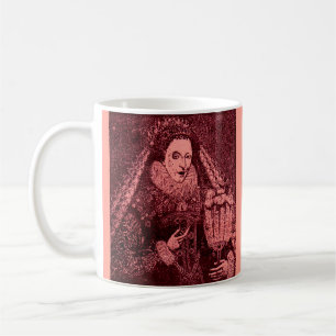 Caneca De Café Rainha Elizabeth I a rosa