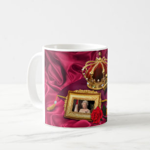 Caneca De Café Rainha Elizabeth II Crown & Picture Coffee Mug