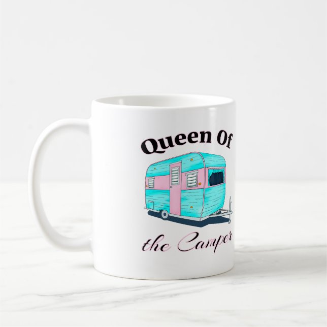 Caneca De Café Rainha Engraçada Do Camper RV (Esquerda)