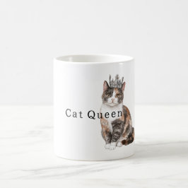 Caneca De Café Rainha Gata com Coroa