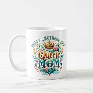 Caneca De Café Rainha Mãe Floral - Tipografia Retrorística