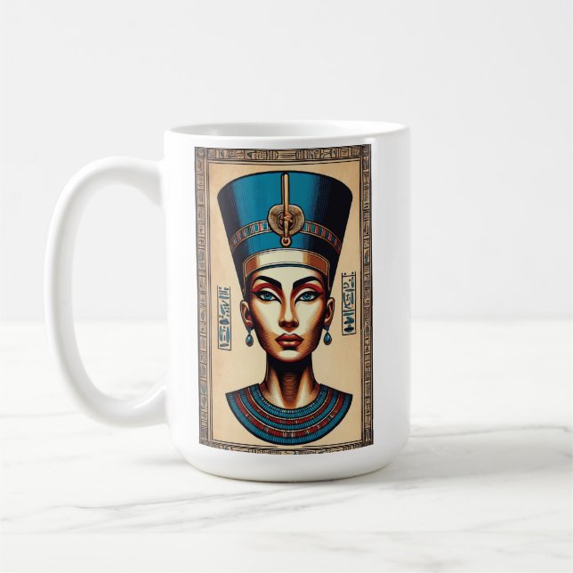 Caneca De Café Rainha Nefertiti - Beleza Egípcia Eterno (Esquerda)
