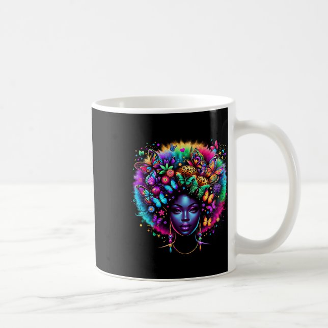 Caneca De Café Rainha Negra Afro Melanina Juneteenth Leopardo Man (Direita)