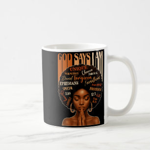 Caneca De Café Rainha Negra Menina Mulher Deus Diz Eu Sou Hist Me