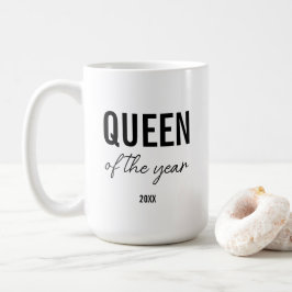 Caneca De Café Rainha Personalizada Simples Tipografia Preta Mode