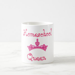 Caneca De Café Rainha Rosa e Branca da escola doméstica