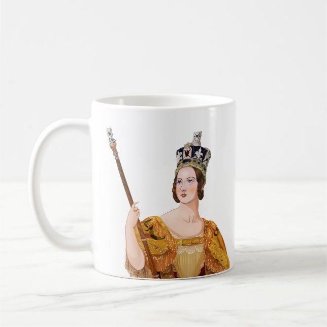 Caneca De Café Rainha Vitória - ilustrações históricas (Esquerda)