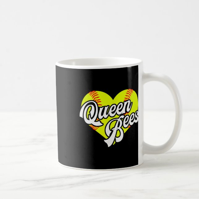 Caneca De Café Rainhas Abelhas do Coração de Softbol Equipe Liga  (Direita)