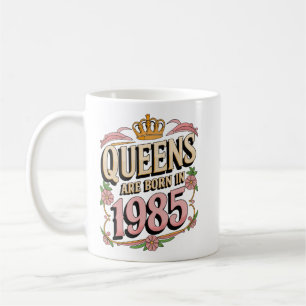 Caneca De Café Rainhas são Nasceres em 1985 Elegante Birthday Des
