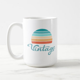 Caneca De Café Raio de Sol Retroativo+Script de Vintagem Distante