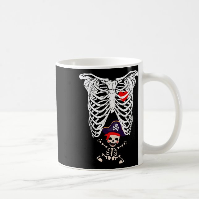 Caneca De Café Raio-X Esqueleto Engraçado Gravidez (Direita)