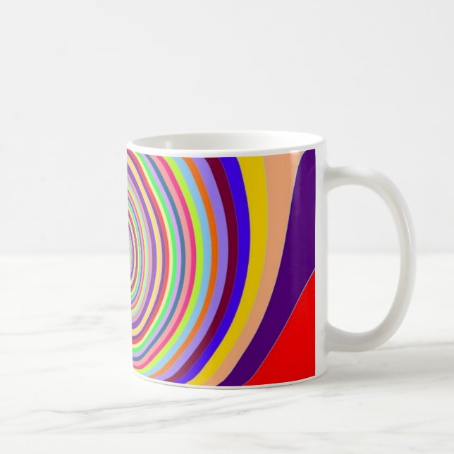 Caneca De Café Raios-doces de pop-arte psicodélica brilhante (Direita)