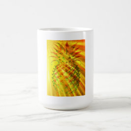 Caneca De Café Raios Dourados Atravessando Um Grande Abacaxi