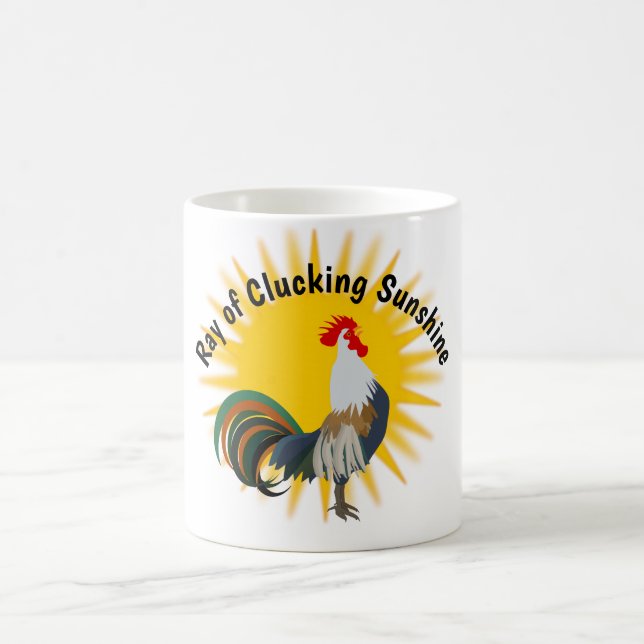 Caneca De Café Raios Engraçados De Galo De Sol (Centro)