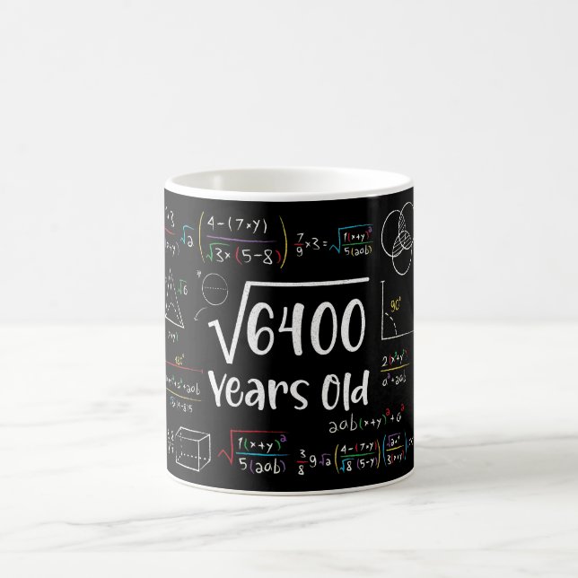 Caneca De Café Raiz Quadrada de 6400 80 Aniversário de 80 anos (Centro)
