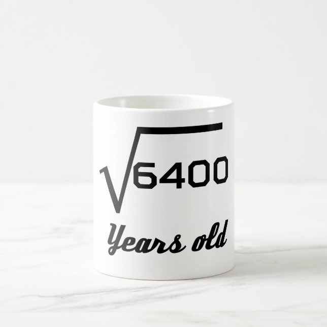 Caneca De Café Raiz quadrada de 6400 80 anos velho (Centro)