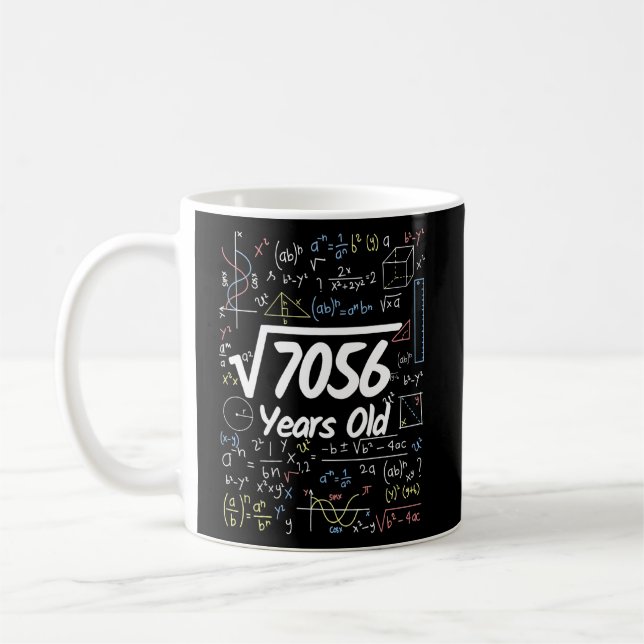 Caneca De Café Raiz Quadrada de 7056 84 Anos Aniversário 1 (Esquerda)