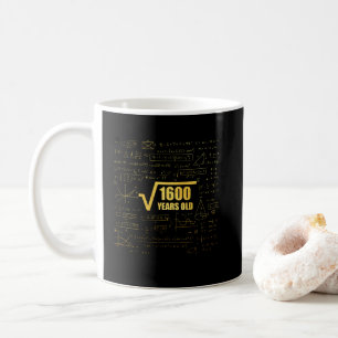 Caneca De Café Raiz Quadrada de aniversário de 40 anos com 1600 4