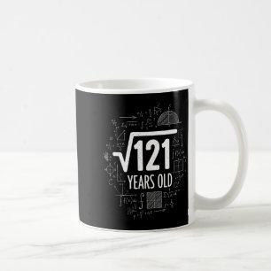 Caneca De Café Raiz Quadrada de Matemática 121 Anos de Idade, Mat