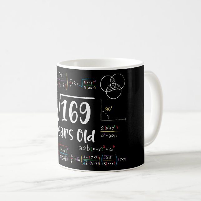 Caneca De Café Raiz Quadrada dos presentes de 169 13 de aniversár (Frente Esquerda)