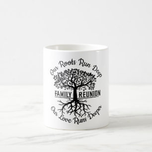 Caneca De Café Raízes do Coração da Árvore da Família de Reunião