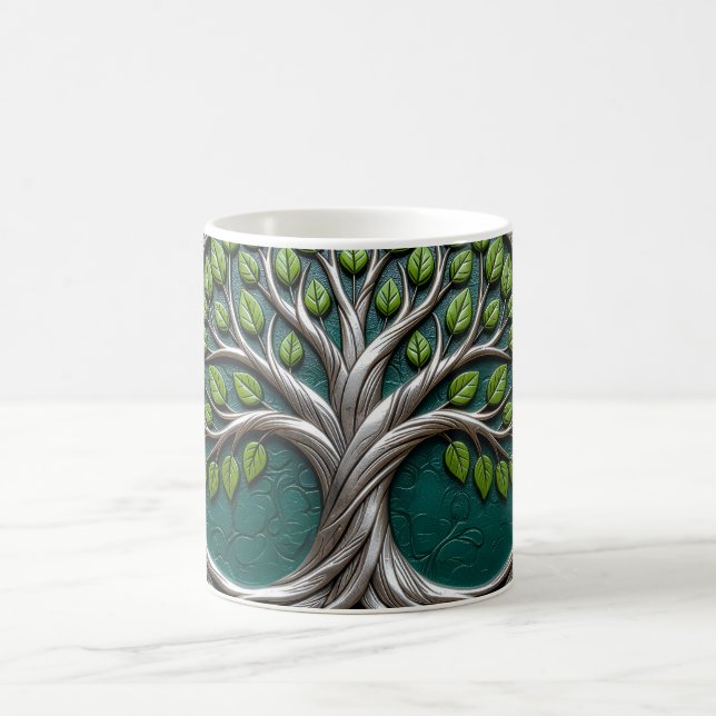 Caneca De Café Raízes Prateadas da Eternidade – Árvore da Vida.   (Centro)