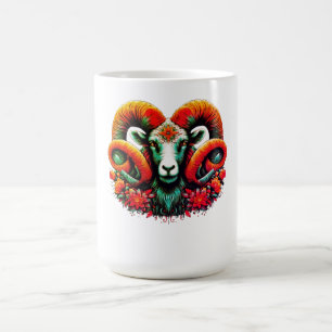 Caneca De Café Ram Espírito - Cavalos Florais e Sabedoria da Terr